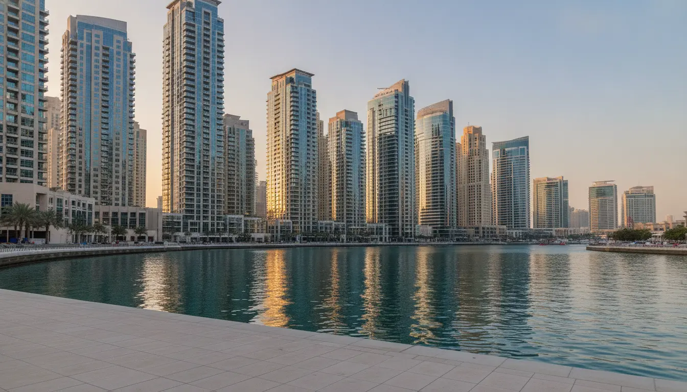 Hochhäuser am Wasser, Dubai Marina Skyline